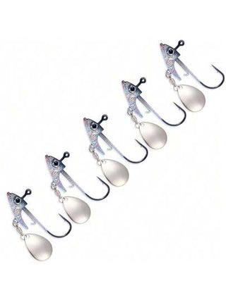 HENGJIA 25قطعة/صندوق طعم صيد سمك معدني دوار مرصع بالترتر VIB ، طعم سمكة 7 جرام/10 جرام/15 جرام ، طعم دوار متموج مناسب لصيد الأسماك ، وزن متوازن