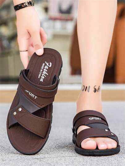 صنادل جلد صناعي إيفا للخارج الجديدة ، بمقاسات كبيرة، مناسبة للشاطئ والمنزل والمشي في الأماكن المفتوحة ، مانعة للانزلاق ، مضادة للروائح ، ذات وسادة سميكة ،نعال مريحة للرجال