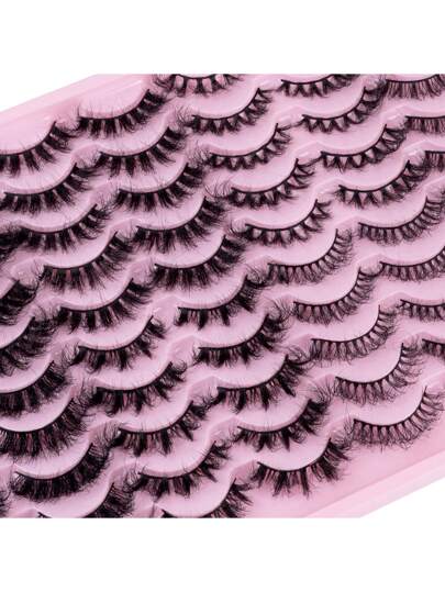 48 جوز رموش صناعية طبيعية النظرة، رموش نمر ثلاثي الأبعاد متموجة ، مجموعة إطالة رموش أنيقة من الصوف