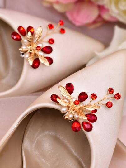 زوج من مشابك حذاء على شكل طائر الفراشة المرصع بالراين كريستال, مصنوعة يدويا لامعة قابلة للإزالة, زينة لأحذية النساء ذات الكعب والمسطح, مناسبة للمناسبات الرسمية والأعمال