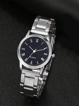 1 قطعة ساعة كوارتز صغيرة ذات قرص أسود معدني أنيقة وعصرية، هدية مناسبة للأطفال، مناسبة للارتداء اليومي وخاصة في رمضان