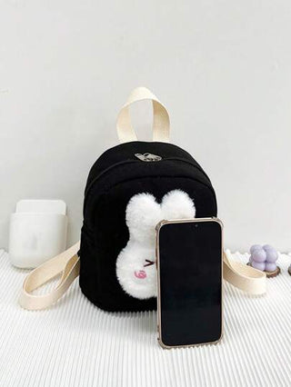 حقيبة ظهر قماشية للفتيات قطعة واحدة، تصميم أرنب جميل، حقيبة ظهر صغيرة عادية ذات إغلاق سحاب، خيار هدية مثالي، مناسب لجميع المواسم