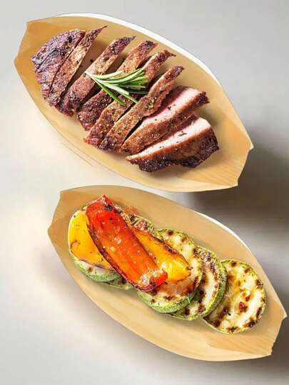 10/20/50 حبة قوارب خيزران عالية الجودة، مناسبة للمقبلات والوجبات الخفيفة - للاستخدام مرة واحدة، أوعية طعام مثالية للسوشي والأكل الصيني والأعراس وأعياد الميلاد والحفلات