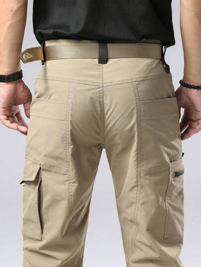 LEDUNTINO بنطلون رجالي كاجوال للمناسبات الخارجية، رياضي، كارجو، باللونين الأخضر والرمادي، هدية للزوج/الصديق، بنطلون رجالي للربيع والخريف، متعدد الجيوب، للتنزه، الصيد، السفر