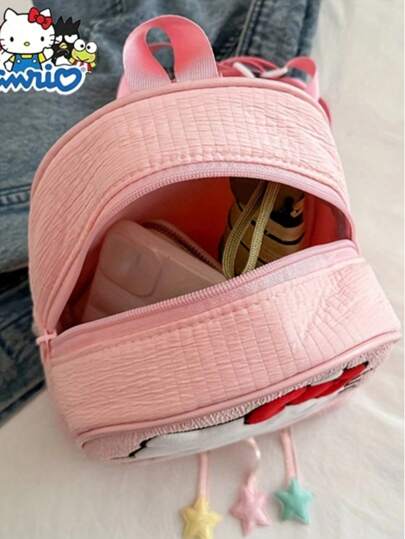 Sanrio حقيبة خفيفة متعددة الاستخدامات للتسوق والحفلات بتصميم كارتوني لطيف يظهر قطة سوداء ميلودي قابلة للعكس للاستخدام الخارجي اليومي أو كحقيبة للوجبات الخفيفة، حقيبة ظهر كلب كانيلا مع أشرطة كتف قابلة للتعديل من هالو كيتي