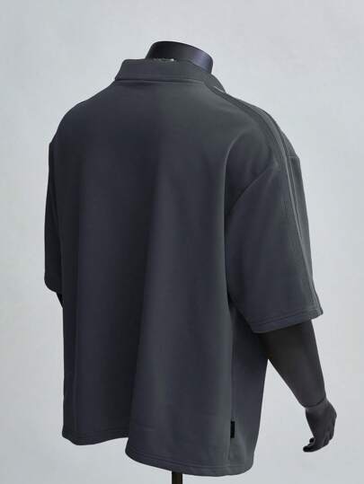 SWAVVY قميص بولو كاجوال مريح مصنوع من الأنابيب المحبوكة، قصير الأكمام للاستخدام اليومي للشباب