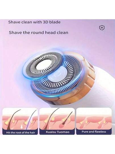 مجموعة إزالة الشعر الكهربائية 3 في 1 للسيدات، جهاز إزالة الشعر المحمول متعدد الوظائف، ماكينة حلاقة غير مؤلمة لإزالة الشعر، ماكينة حلاقة متعددة الرؤوس، ماكينة حلاقة شعر الأنف الجديدة - ماكينة تشذيب الوجه القابلة لإعادة الشحن عبر USB، ماكينة تشذيب شعر...