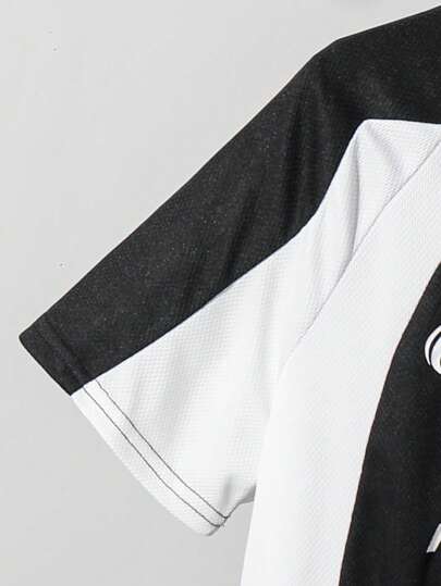 SHEIN مجموعة تاب بأكمام قصيرة رياضية وشورتات للفتيان في سن المراهقة