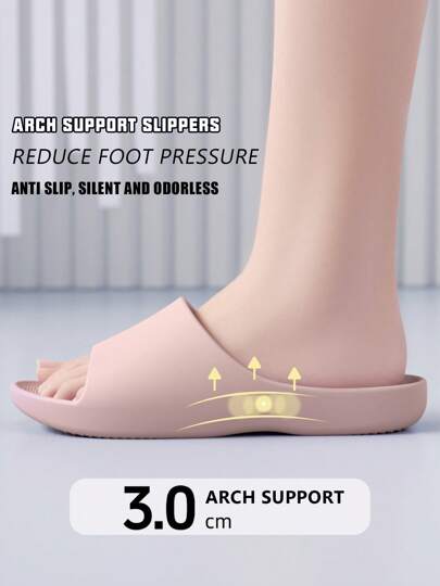 صندل تدليك وردي، صندل نسائي ناعم ومريح، ذو دعم للقوس, مصنوع من مادة الإيفا، سهل الارتداء، صيفي