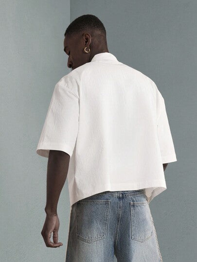 SUMWON قميص صيفي كاجوال زائد الحجم بأكمام قصيرة ، مطبوع بتصميمات سانتوريني ، مستوحى من رحلات البحر الأبيض المتوسط ، مناسب للأجازات والشاطئ