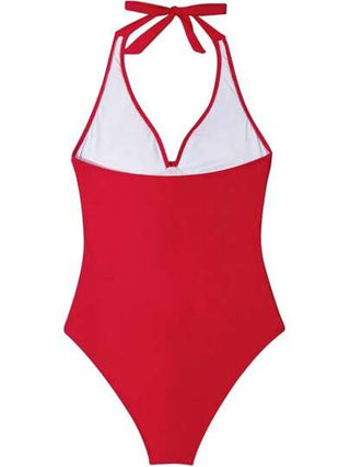 مايوه حريمي قطعة واحدة 1 قطعة بذلة سباحة متواضعة مزخرفة بطبعات أوراق ذات ألوان متنوعة للنساء والفتيات ، ملائمة للشاطئ والأجازات