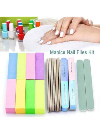 20قطعة/مجموعة، طقم ملف الأظافر وكتلة الصقل، أدوات مانيكير محترفة، كتل تلميع وصنفرة الأظافر، طقم أدوات العناية بالأظافر لتلميع طلاء الجل