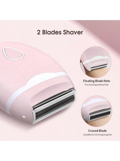 قطعة واحدة ماكينة حلاقة كهربائية - للنساء ، جهاز قابل للنقل لإزالة الشعر من الإبط والمناطق الخاصة والجسم بأكمله ، استخدام منزلي لشعر الوجه ، المنتج لا يتضمن بطاريات