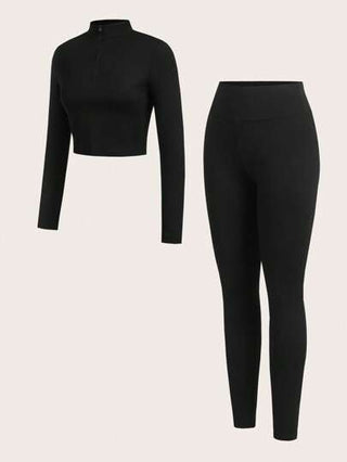 SHEIN Essnce مجموعات ملابس نسائية كاجوال للصيف، مجموعات رياضة وراحة للنساء، بنطلونات وملابس شارع للنساء، ملابس علوية أكمام طويلة بياقة ملتفة، توب كاميسول وتجميعة سروال لياقة بدنية، مجموعة 3 قطع للنساء