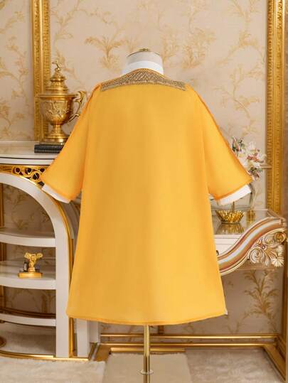 2 قطعة طقم للأطفال الرضع الصبيان: قميص بأكمام طويلة وردّاء طويل, تُوب أبيض عربي, ملابس إسلامية, كفتان, زي سعودي, رداء رمضان, قَصُّ أساسي, مناسب للزفاف, الحفلات, العطلات, عيد الميلاد، المقاس من 6 شهور إلى 3 سنوات