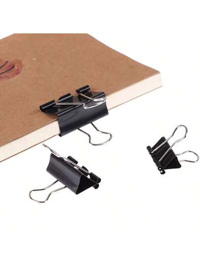مجموعة من 4 قطع/10 قطع/16 قطعة من كسارة الملزمة المعدنية السوداء بقياس 25مم/ 32مم/ 41مم ملحقات للمكتب ، مثبتات الأوراق ، لوازم مدرسية ، العودة إلى المدرسة