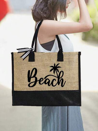 حقيبة شاطئ نسائية مجموعة، اكسسوارات شاطئ حقيبة قماش، بنمط "شاطئ" أنيق، مقترن مع قبعة شاطئ نسائية وقبعة شاطئ أمواج كاكي للسيدات، حقيبة كبيرة، مناسبة للزفاف والأعياد والعطلات، هدية عيد ميلاد مخصصة للأصدقاء، وشاح، هدية للصديقات المقربات، تذكار للعروس، مثالية