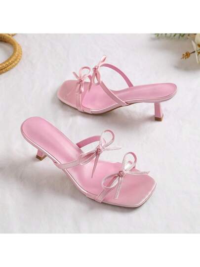 أحذية كعب عالي نسائية، بتصميم أنيق للحفلات والعطلات، باللون البوردو مع تفصيلة فيونكة، أحذية فستان لحفلات أو مناسبات رسمية