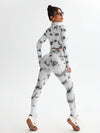 Seamluxe SHEIN Sport طقم رياضي 2 قطعة - توب أكمام طويلة مناسب والسراويل طويلة، تصميم بسيط وأنيق للارتداء اليومي العادي