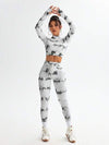 Seamluxe SHEIN Sport طقم رياضي 2 قطعة - توب أكمام طويلة مناسب والسراويل طويلة، تصميم بسيط وأنيق للارتداء اليومي العادي