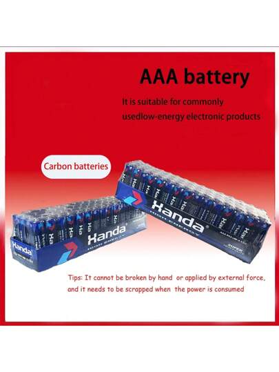4/8 بطاريات كربون (AAA و AA) من هاندا، 1.5 فولت، أداء طويل الأمد للأجهزة الإلكترونية منخفضة الطاقة، آمنة ومتينة، مناسبة للاستخدام اليومي