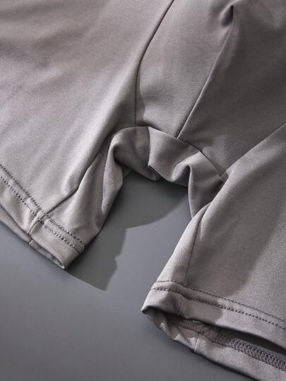 HIALEGION 4 قطع سروال داخلي للرجال أسود بألوان صلبة مريح سوربان طويل الساق، شورت رياضي مطاطي سريع الجفاف، سروال داخلي كاجوال عصري للرجال