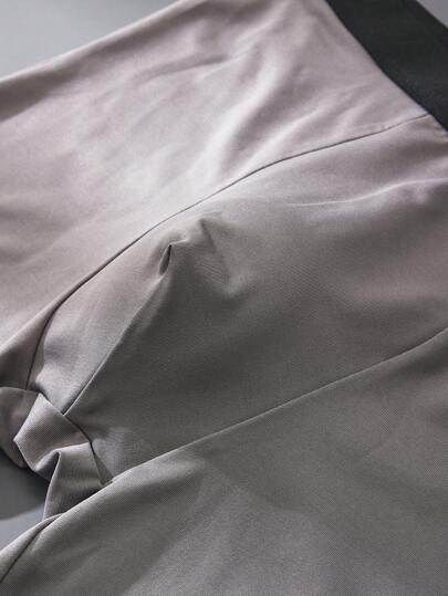 HIALEGION 4 قطع سروال داخلي للرجال أسود بألوان صلبة مريح سوربان طويل الساق، شورت رياضي مطاطي سريع الجفاف، سروال داخلي كاجوال عصري للرجال