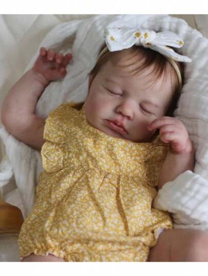 دمية رضيع خدلقة وإصفرار واضحة الأوردة 50 سم، دمية فينيل ناعمة جديدة بأحجام 20 بوصة مع جسم قماشي، لعبة مبهجة للتنكر (بعض القطع عشوائية، تشمل شفاط، إكسسوارات شعر، زجاجة، حفاضة ومجموعة ملابس)