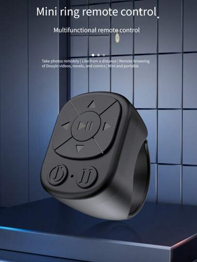 جهاز تحكم عن بعد متعدد الأغراض بتقنية البلوتوث ، مناسب للهاتف الذكي واللوحي وأجهزة أندرويد وآي أو إس ، لالتقاط الصور وتسجيل الفيديو والمساعدة الشخصية واستخدام عصا السيلفي وتعديل مستوى الصوت والشحن ، مناسب للعطلات الصيفية والرحلات