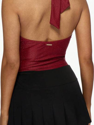 مايوه حريمي قطعة واحدة MISSGUIDED بكيني قطعة واحدة بتصميم شريحة العنق المتلألئ مع تفاصيل فتحة المفتاح وياقة عميقة مناسب للاستخدام في الحفلات والشاطئ والعطلات الصيفية والاستحمام