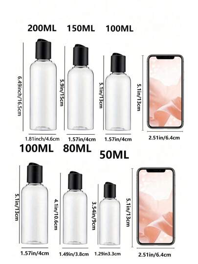 1/3/5 قطعة زجاجة بلاستيكية شفافة سعة 4 أونصة (120 مل) مع أغطية أقراص سوداء أنيقة - قابلة لإعادة التعبئة والمثالية لاستخدام الشامبو والمرطب والكريمات - بدون رائحة، حاويات تجميلية، زجاجة مرطب بمضخة، اكسسوارات تخزين محمولة