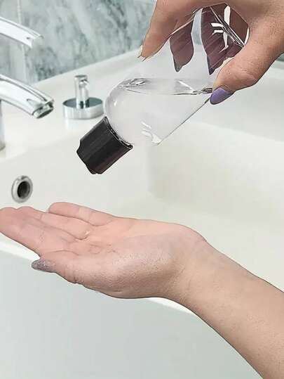 1/3/5 قطعة زجاجة بلاستيكية شفافة سعة 4 أونصة (120 مل) مع أغطية أقراص سوداء أنيقة - قابلة لإعادة التعبئة والمثالية لاستخدام الشامبو والمرطب والكريمات - بدون رائحة، حاويات تجميلية، زجاجة مرطب بمضخة، اكسسوارات تخزين محمولة