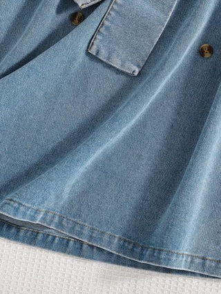 تيشيرتات بناتي فستان دنيم مفصل من قطعتين للمراهقات