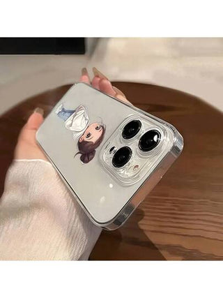 غطاء هاتف محمول بطبعة بسيطة شفاف ناعم أنيق متوافق مع هواتف أبل، غطاء هاتف محمول كامل الحماية