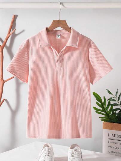 ملابس علوية بياقة بولو قصيرة الأكمام لصبية المراهقين على الطراز الكوري البسيط منسوجة بأقمشة مناسبة للذهاب للمدرسة والحياة اليومية والرياضة في فصل الربيع والصيف