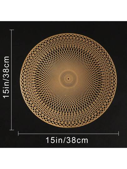 1/4/6 قطع موضوعات مائدة دائرية من البي في سي مطلية بالذهب ذات تصميم هندسي عاكسة للحرارة، ديكور عطلة، أدوات مائدة المطاعم، لوازم المطبخ المنزلي