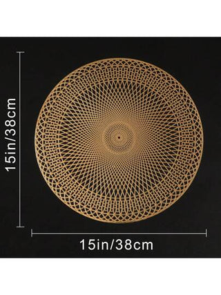 1/4/6 قطع موضوعات مائدة دائرية من البي في سي مطلية بالذهب ذات تصميم هندسي عاكسة للحرارة، ديكور عطلة، أدوات مائدة المطاعم، لوازم المطبخ المنزلي