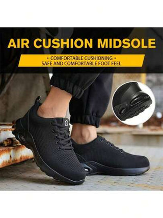 أحذية أمان مبطنة بالهواء للصيف، أحذية رياضية آمنة وقابلة للتنفس للرجال والنساء، أحذية بأصبع معدني للحماية، مضادة للثقب والاصطدام، أحذية حماية عمل متناسقة للجنسين