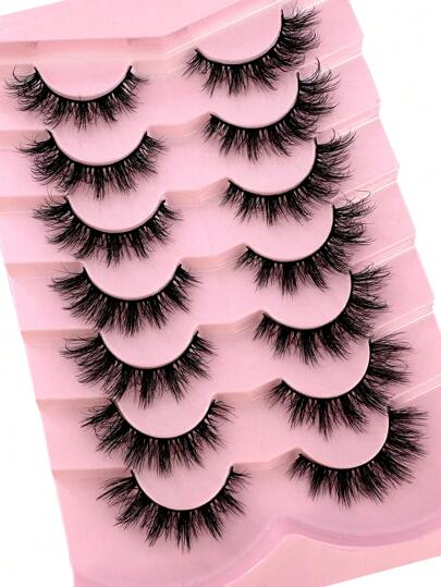 7 أزواج جديدة من رموش الأنمي الثلاثية الأبعاد المنفوشة ، رموش مستعارة مثل عين القطة منفوشة شبيهة بالنمر، رموش خفيفة وطويلة وكثيفة الحجم، مستحضرات تجميل رموش مستعارة من شعر النمر