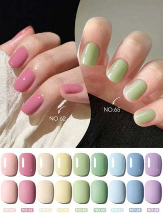 XEIJAYI مجموعة أظافر جل ملون XEIJAYI مكونة من 9 قطع سعة 15 مل، جل أظافر يزال بنقع تحت أشعة UV LED ، طلاء أظافر سائل يدوم طويلاً، ألوان كلاسيكية وردي وأزرق مناسبة للربيع والصيف