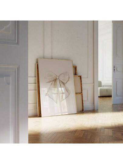 قطعة واحدة من الفن الجداري بشكل وشاح كريمي، طباعة على قماش إستيتيك جيل الجد ، ملصق بوستر شرائط رباط فينتاج للديكور في غرفة النوم أو المعيشة أو غرفة الفتاة بدون إطار