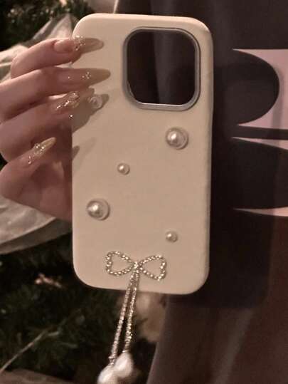 قضية هاتف سيليكون ناعمة تتميز بوشاح الجليتر تزي-ّنه الأقراط السيوارفسكي والخرزة الآسرة مناسبة لهواتف iPhone 16 15 14 13 12 برو ماكس 11 مقاومة للصدمات