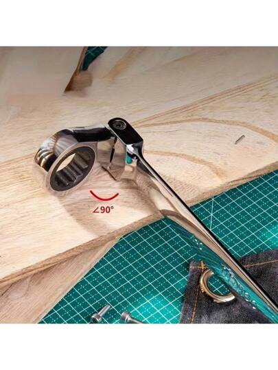 شوكة الربط متعددة الوظائف 10 مم بعزم دوران قابل للضبط ورأس متحرك- من فولاذ الفاناديوم الكروم الفائق، قبضة إرجونومية لصيانة السيارات والدراجات والدراجات النارية والقوارب الشراعية