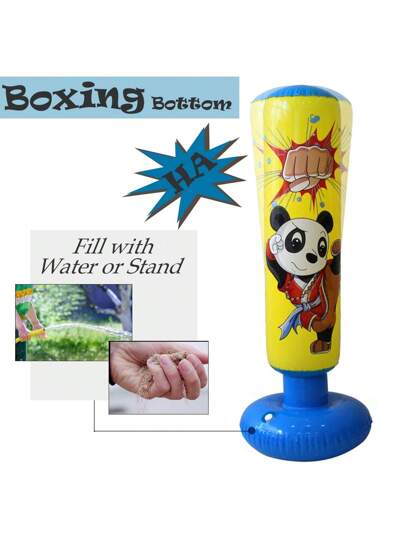 قطعة واحدة، كيس الملاكمة القابل للنفخ المرح طول 120سم، اللون الأصفر ، الهدية المفضلة، المصنوع من مادة PVC القابلة للتحمل، مناسب للياقة البدنية العائلية والألعاب الخارجية والترفيه، التمارين