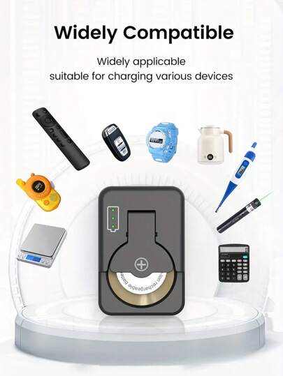 شاحن بطارية نوع زر مشحون عبر USB ، عام ذو حجم صغير ومدمج من نوع الزر، محمول وفعال ، متوافق مع أحجام متعددة ≤ 36 فولت (باستثناء البطارية)