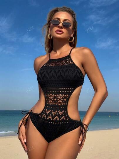 مايوه حريمي قطعة واحدة ملابس سباحة قطعة واحدة كشكشة على الخصر، شرقي، سكسي، رفيع الجديد وصلته الصيف 2025