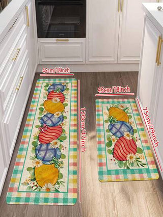 1 حبة/ 2 حبة سجادة مطبخ عيد الفصح وحصيرة أرضية، طقم من قطعتين، حصيرة أرضية مطبخ عيد الفصح، موسمية قابلة للغسيل مضادة للانزلاق، تستخدم لديكور مطبخ عيد الفصح والديكور المنزلي