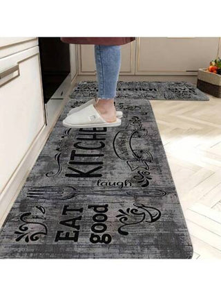 1 قطعة سجادة شيك وعصرية بتصميم حرفي رمادي اللون، وسادة مطبخ مانعة للانزلاق ومقاومة للماء، بطانية قطنية، سجادة ديكور منزلي، وبيا ناعمة ومريحة للمطبخ، وغرفة المعيشة، والممر، ومداخل البيت، وغرفة النوم، والحمام