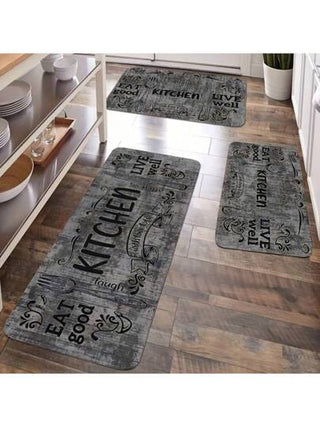 1 قطعة سجادة شيك وعصرية بتصميم حرفي رمادي اللون، وسادة مطبخ مانعة للانزلاق ومقاومة للماء، بطانية قطنية، سجادة ديكور منزلي، وبيا ناعمة ومريحة للمطبخ، وغرفة المعيشة، والممر، ومداخل البيت، وغرفة النوم، والحمام