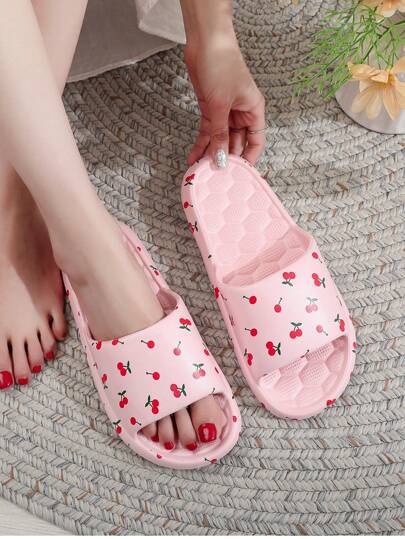 شبشب نسائي من إيفا مع بطانة لينة للارتداء في الأماكن الداخلية/الخارجية، صنادل صيفية مطبوعة مضادة للإنزلاق للحمام